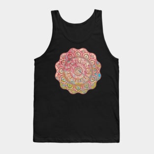 Digital Fluid Art Design - Flip Cup Technique - Pink Mandala Tank Top